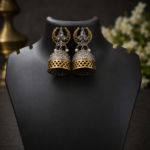 Dual Tone Jhumka Earrings - Image 5