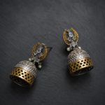 Dual Tone Jhumka Earrings