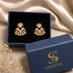 Kundan Meenakari Stud Earrings - Image 3