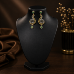 Emerald Swirl Chandbali Earrings - Image 5