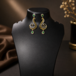 Emerald Swirl Chandbali Earrings - Image 4