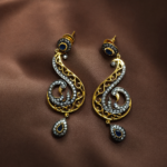Midnight Swirl Chandbali Earrings