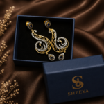 Midnight Swirl Chandbali Earrings - Image 3