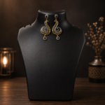 Midnight Swirl Chandbali Earrings - Image 4
