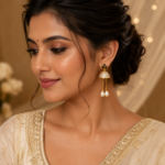 Noir Pearl Dangler Earrings - Image 2