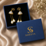 Noir Pearl Dangler Earrings - Image 3