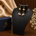 Noir Pearl Dangler Earrings - Image 5