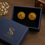 Meena Gold Stud Earrings - Image 3