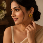 Meena Gold Stud Earrings - Image 2
