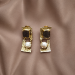 Brown Pearl Statement Earrings