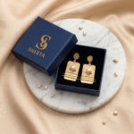 Modern Pearl Brass Earrings - Image 4