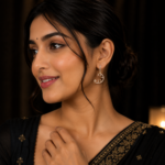 Gold Plated Stone Dangler Earrings - Image 2