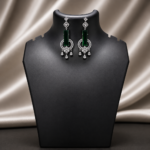 AD Green Stone Dangler Earrings - Image 4