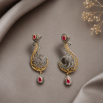 Ruby Swirl Chandbali Earrings