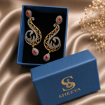 Ruby Swirl Chandbali Earrings - Image 3