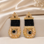 Peach Black Earrings