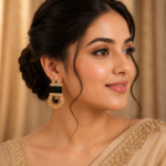 Peach Black Earrings - Image 2