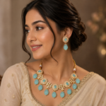Feroza Kundan Drop Necklace Set - Image 2