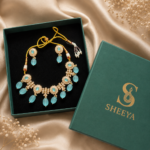 Feroza Kundan Drop Necklace Set - Image 3