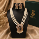 Pearl Kundan Necklace Set - Image 4
