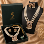 Pearl Kundan Necklace Set - Image 5