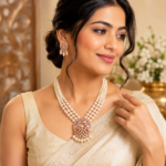 Pearl Kundan Necklace Set - Image 2