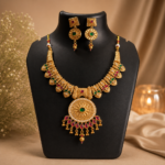 Temple Kundan Necklace Set - Image 4