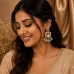Feroza Pearl Ethnic Earrings - Image 2