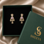 Lavender Stone Drop Earrings - Image 3
