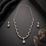Silver CZ Necklace Set