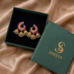 Mayura Maroon Jhumka Earrings - Image 3