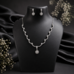 Silver CZ Necklace Set - Image 4