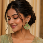 Mint Chandbali Earrings - Image 2