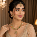 Mehandi Multicolor Stone Necklace Set - Image 2