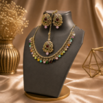 Mehandi Multicolor Stone Necklace Set - Image 5