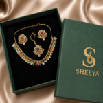 Mehandi Multicolor Stone Necklace Set - Image 3