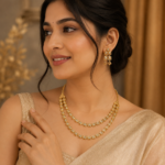 White Stone Layered Necklace Set - Image 2