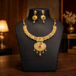 Traditional Multicolor Stone Necklace Set - Image 4