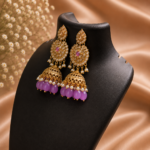 Purple Pearl Jhumka - Image 5