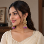 Purple Pearl Jhumka - Image 2