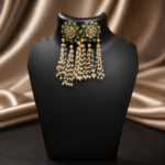 Green Pearl Drop Earrings - Image 4