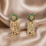 Green Pearl Drop Earrings