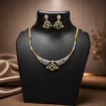 Emerald Leaf Necklace Set - Image 4