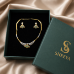 Emerald Leaf Necklace Set - Image 3