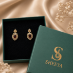 Maroon Stone Earrings - Image 3