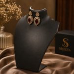 Maroon Stone Earrings - Image 5