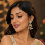 Red Kundan Earrings - Image 2