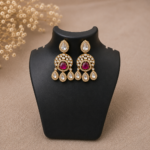 Red Kundan Earrings - Image 4