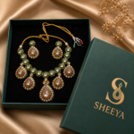 Green Meena Statement Necklace Set - Image 3