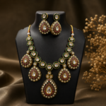 Green Meena Statement Necklace Set - Image 4